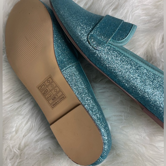 B.A.I.T Footwear blue glitter loafers size 7 - Picture 5 of 6